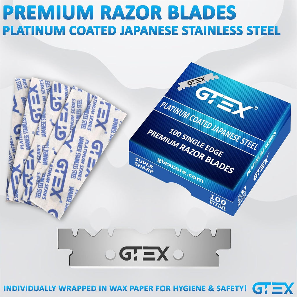 2 Straight Razor for Men (Red Black), 100  Premium Blades (Japanese Steel) - 2Pack Straight Edge Razor 100 Platinum Razor Blade - Navajas Para Barbero - Barber Razor for Men, Beard Razors