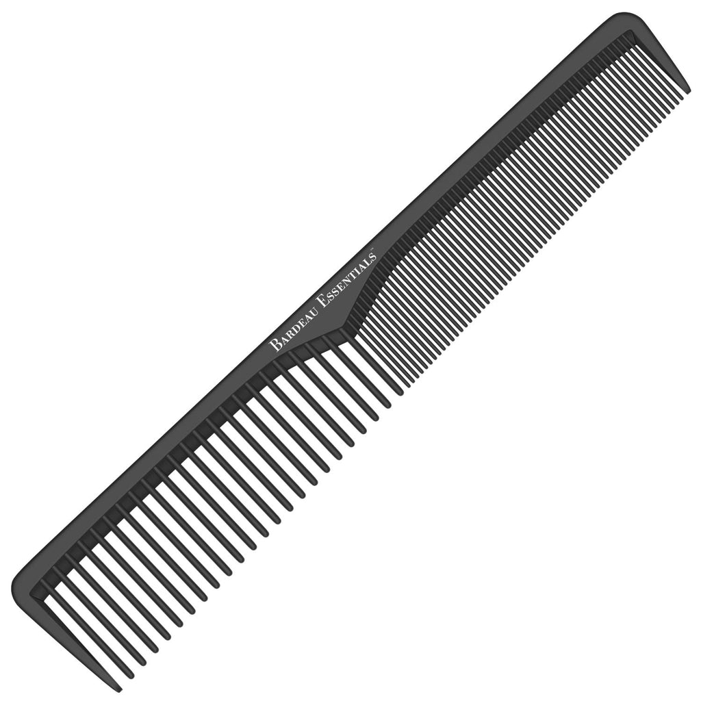 Professional 7 Inch Black Carbon Fiber anti Static Chemical and Heat Resistant Comb for All Hair Types | Fine and Wide Tooth Comb for Men and Women