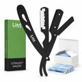 Straight Edge Razor Professional Barber Shaving Razor Kit with 10 Replaceable Single Edge Blades