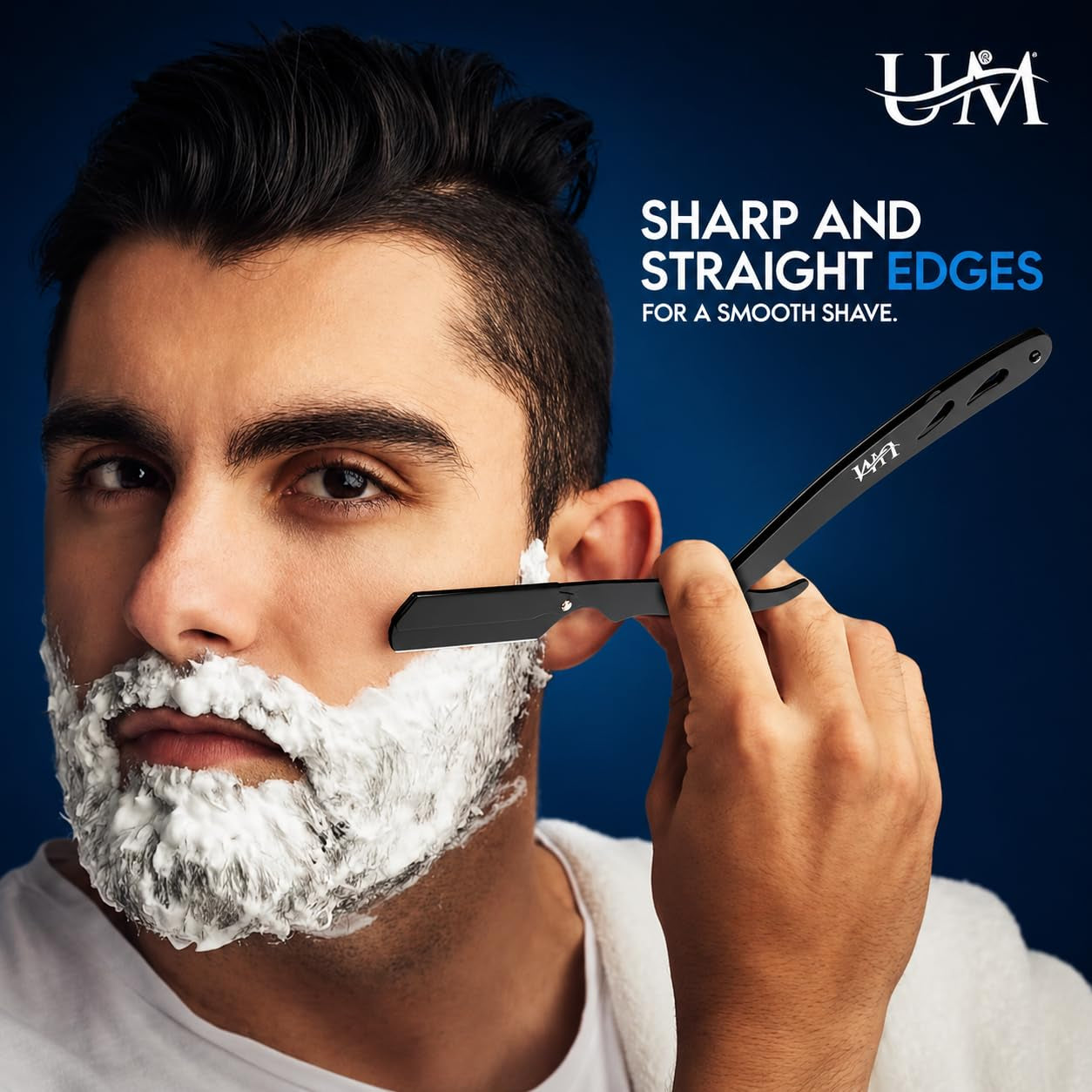 Straight Edge Razor Professional Barber Shaving Razor Kit with 10 Replaceable Single Edge Blades