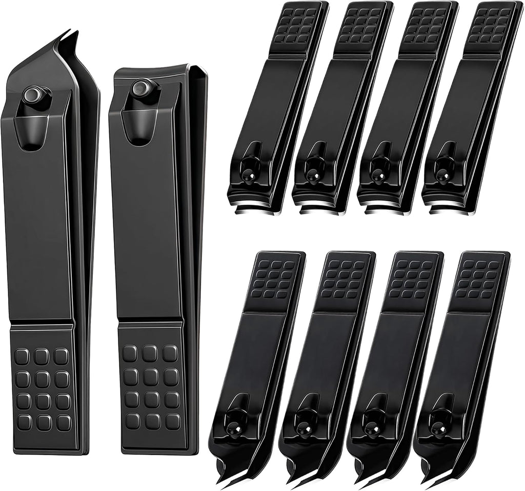 60-Pack Nail Clippers Bulk Slanted Edge & Curved Edge, Angled Toe Nail Clippers Pack Cuticle Nail Cutters Clippers Fingernail Clipper Slanted for Women Men Seniors Homeless Care (Black)