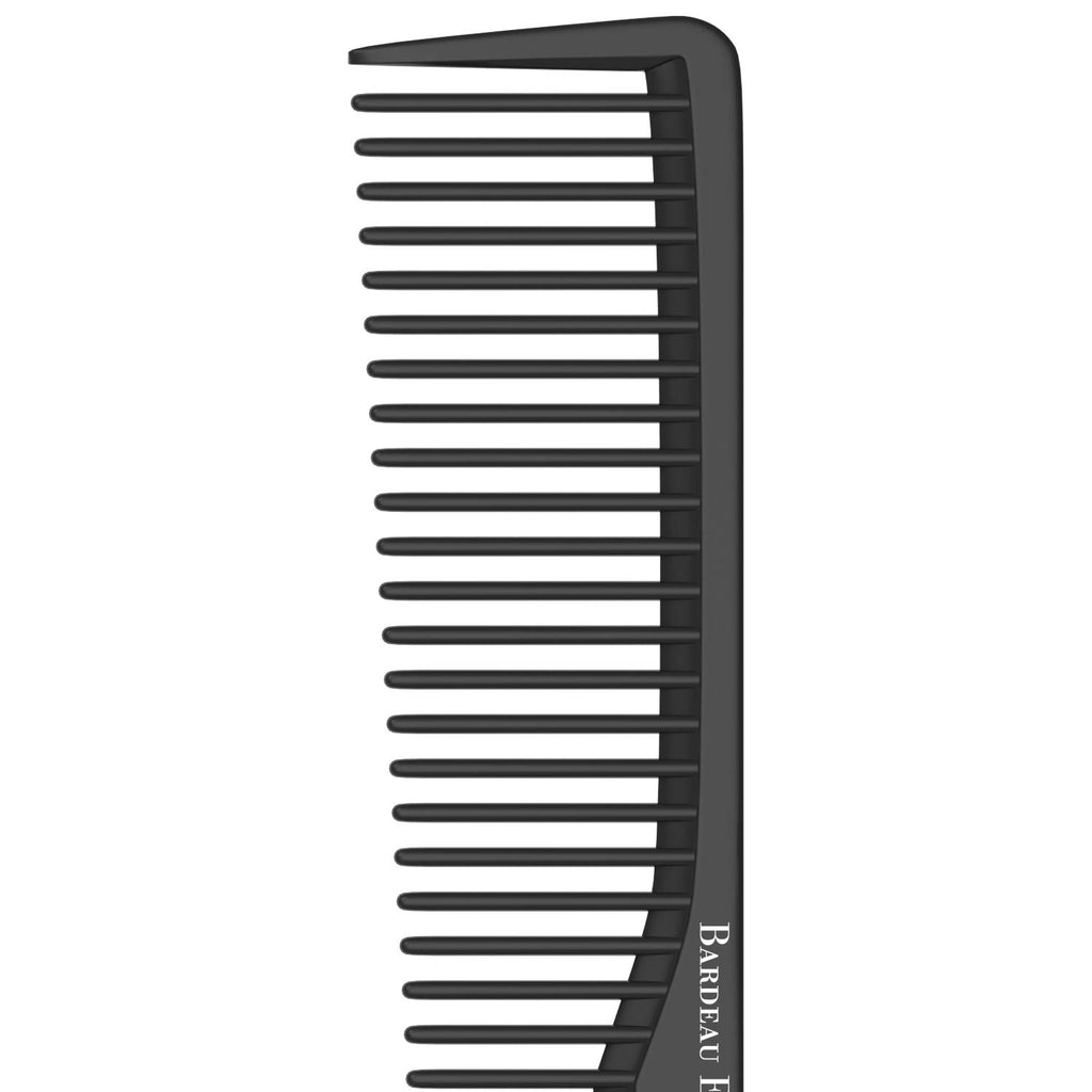 Professional 7 Inch Black Carbon Fiber anti Static Chemical and Heat Resistant Comb for All Hair Types | Fine and Wide Tooth Comb for Men and Women