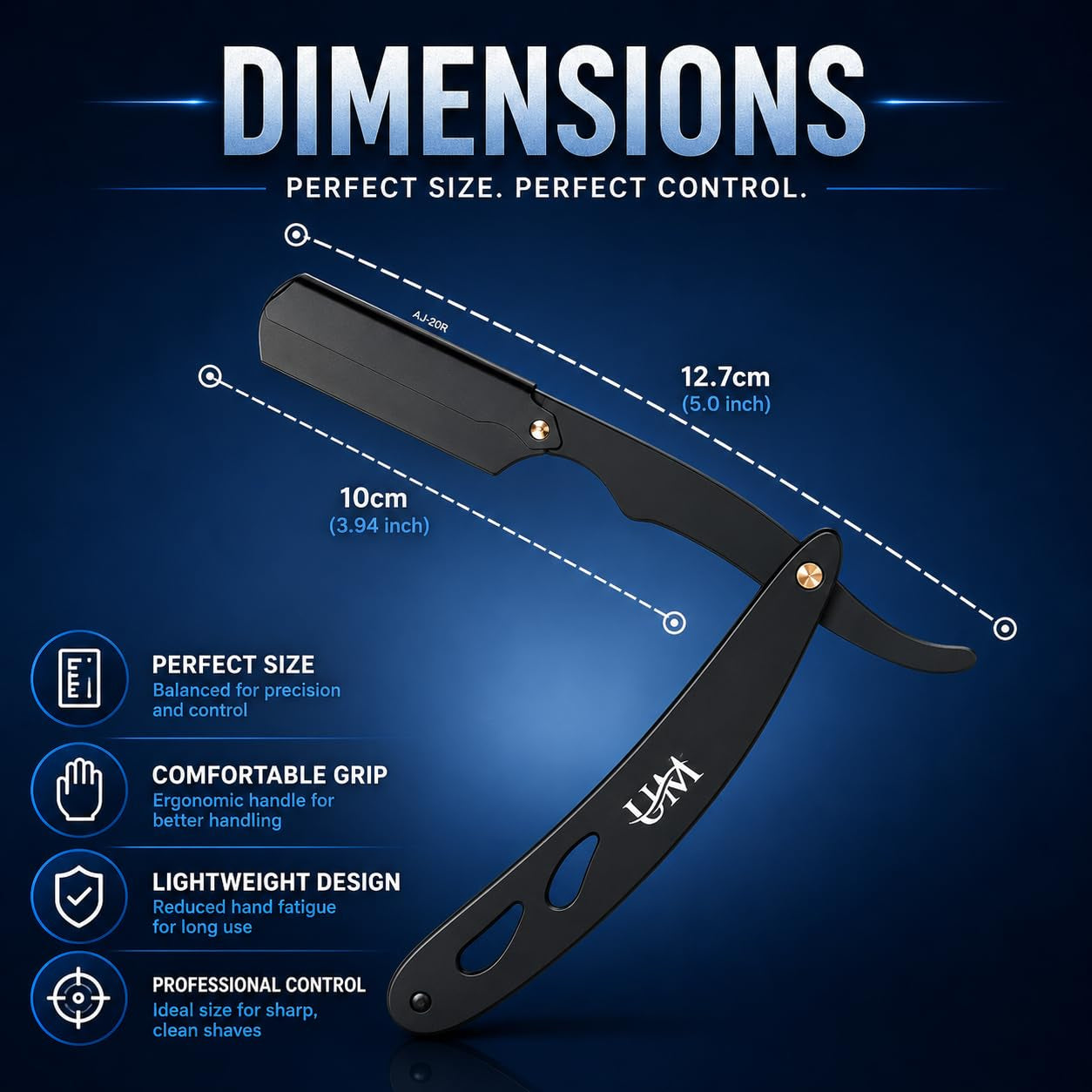 Straight Edge Razor Professional Barber Shaving Razor Kit with 10 Replaceable Single Edge Blades
