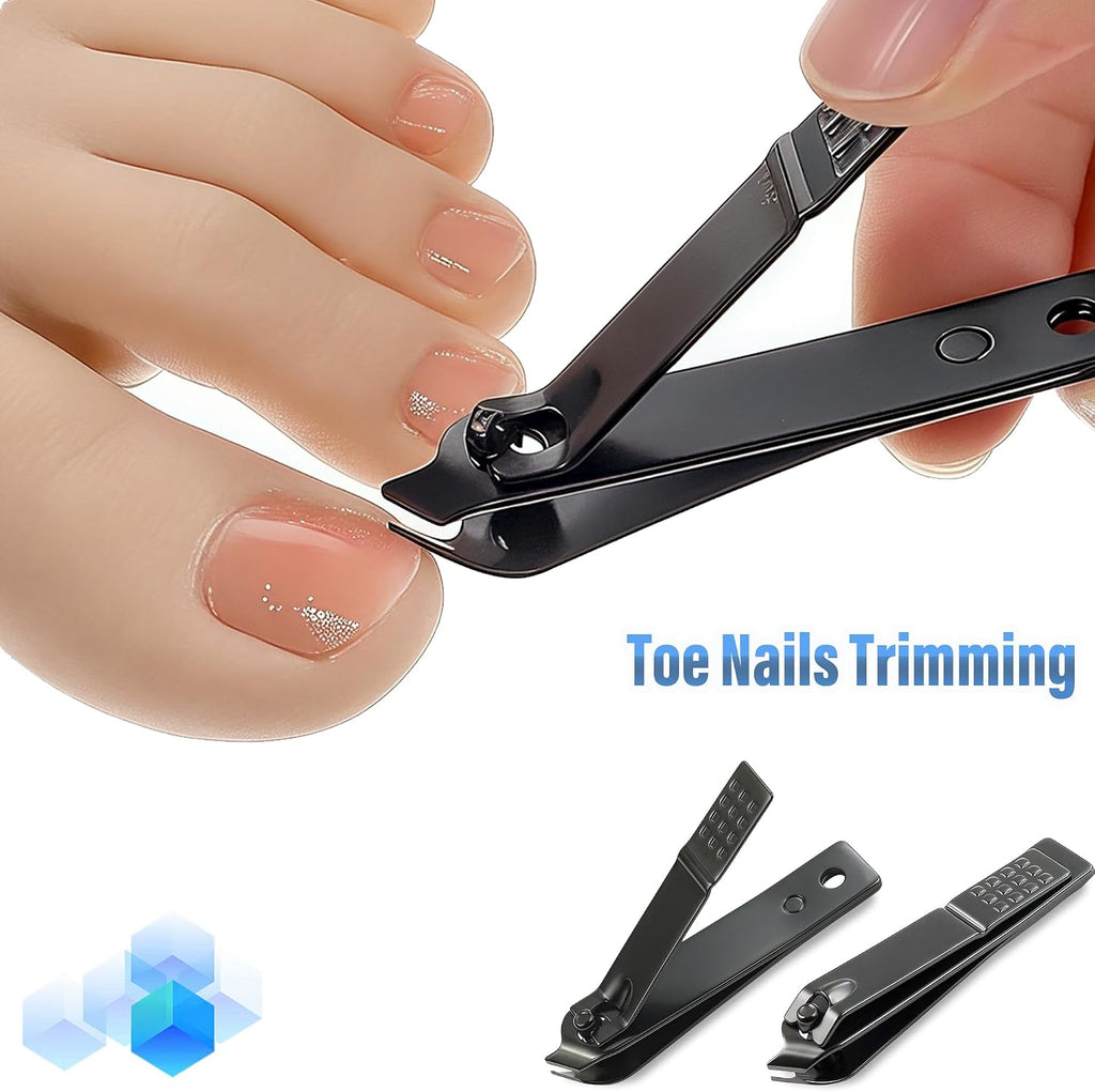 60-Pack Nail Clippers Bulk Slanted Edge & Curved Edge, Angled Toe Nail Clippers Pack Cuticle Nail Cutters Clippers Fingernail Clipper Slanted for Women Men Seniors Homeless Care (Black)
