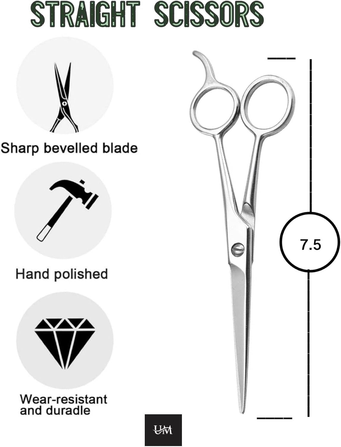 Scissors 7.5 | Premium Barber Shears for Hair Cutting | Multiple Purpose Cutting Scissors | Haircut Scissors for Salon I Women | Mens | Kids I Pets